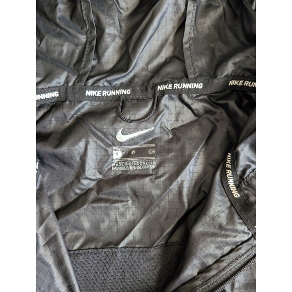 Nike Running Jacket Womens Small Black Hooded Windbreaker Reflective Jogging - Picture 5 of 8